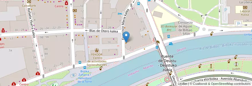Mapa de ubicacion de Eastlife en España, Euskadi, Bizkaia, Bilboaldea, Bilbao.
