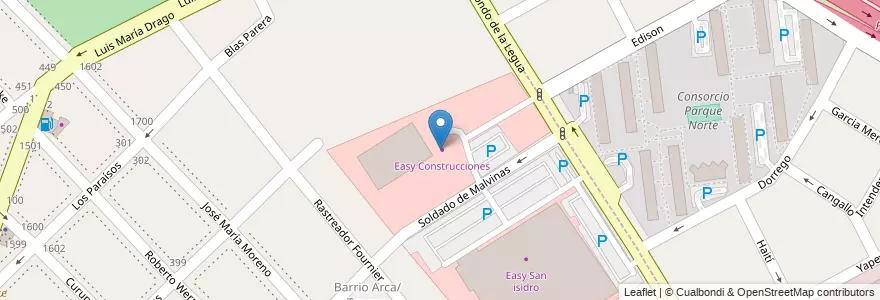 Mapa de ubicacion de Easy Construcciones en الأرجنتين, بوينس آيرس, Partido De San Isidro, Villa Adelina.