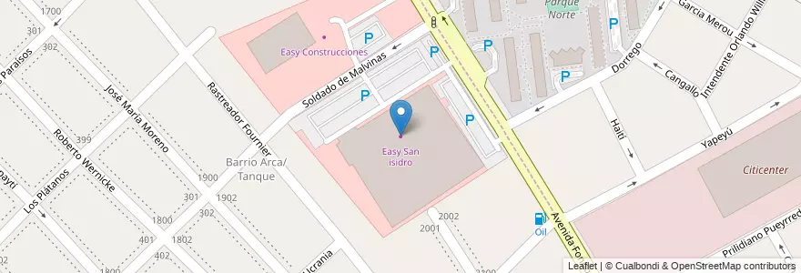 Mapa de ubicacion de Easy San isidro en 아르헨티나, 부에노스아이레스주, Partido De San Isidro, Villa Adelina.