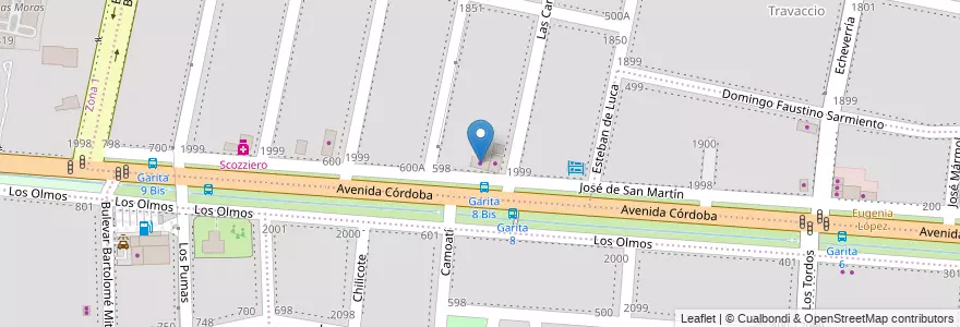 Mapa de ubicacion de Eben Ezer en Arjantin, Santa Fe, Departamento Rosario, Municipio De Funes, Funes.