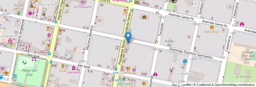 Mapa de ubicacion de Eben Ezer en Arjantin, Santa Fe, Departamento Rosario, Municipio De Funes, Funes.