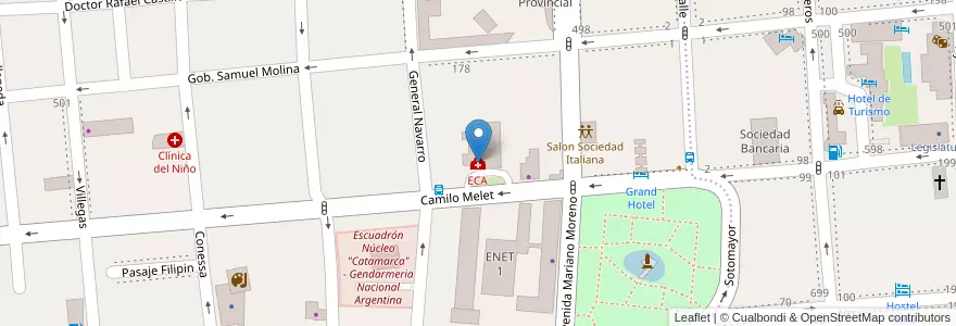 Mapa de ubicacion de ECA en Arjantin, Catamarca, Departamento Capital, Municipio De San Fernando Del Valle De Catamarca, San Fernando Del Valle De Catamarca.