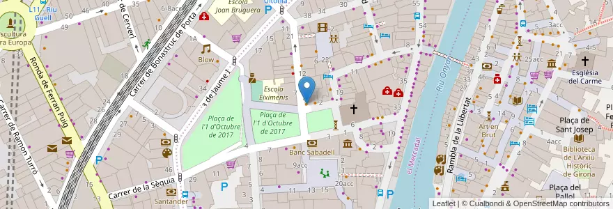 Mapa de ubicacion de Eccopizza Girona Centre en スペイン, カタルーニャ州, ジローナ, Gironès, ジローナ.
