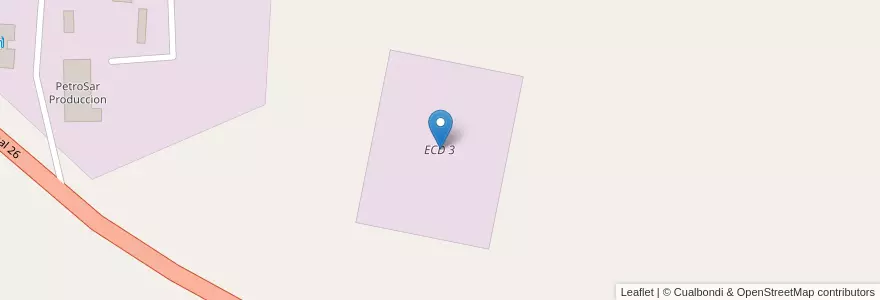 Mapa de ubicacion de ECD 3 en アルゼンチン, チリ, チュブ州, Departamento Escalante.