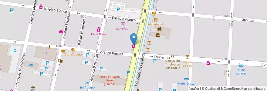 Mapa de ubicacion de Econofarma Alameda en Аргентина, Чили, Мендоса, Departamento Capital, Ciudad De Mendoza.