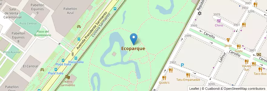Mapa de ubicacion de Ecoparque, Palermo en Argentinië, Ciudad Autónoma De Buenos Aires, Buenos Aires, Comuna 14.
