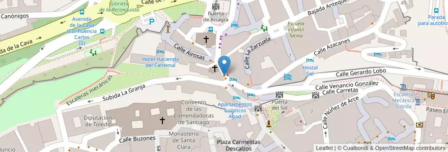 Mapa de ubicacion de Edemecum Restaurante en Spagna, Castilla-La Mancha, Toledo, Toledo, Toledo.