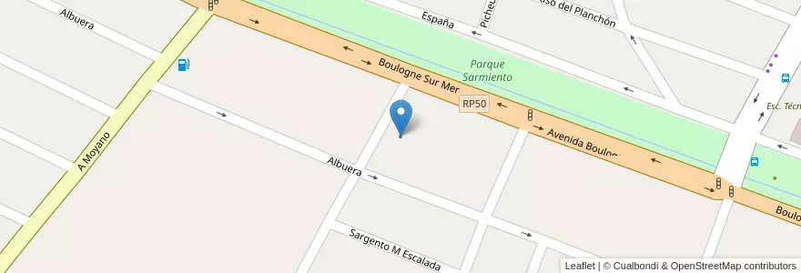 Mapa de ubicacion de EDESTE S.A. en 阿根廷, 智利, Mendoza, Departamento San Martín, Distrito Ciudad De San Martín.