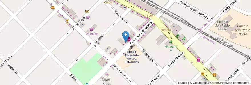 Mapa de ubicacion de Edgardo A. Martinez en Arjantin, Buenos Aires, Partido De Malvinas Argentinas, Los Polvorines.