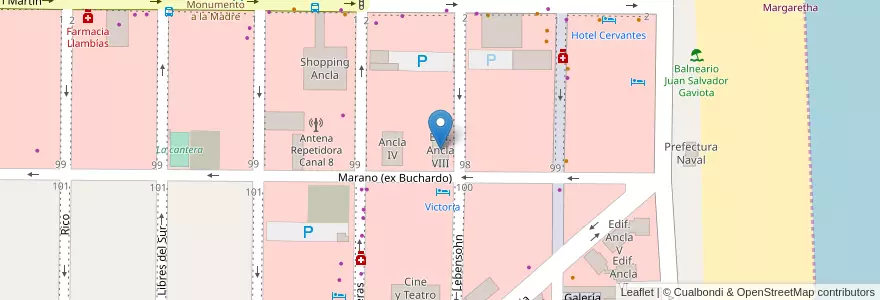 Mapa de ubicacion de Edif. Ancla VIII en 아르헨티나, Partido De La Costa, Mar De Ajó.
