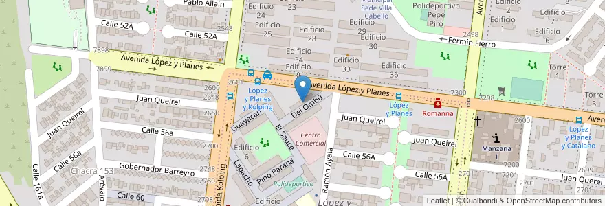 Mapa de ubicacion de Edificio 1 en 아르헨티나, Misiones, Departamento Capital, Municipio De Posadas, Posadas.