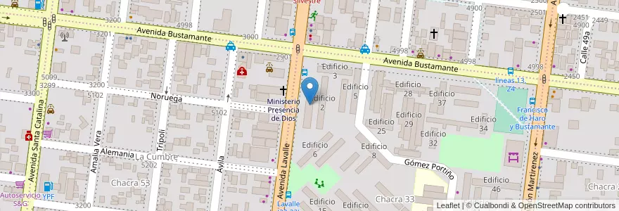 Mapa de ubicacion de Edificio 1 en Аргентина, Misiones, Departamento Capital, Municipio De Posadas, Posadas.
