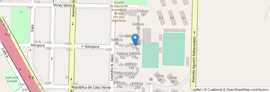 Mapa de ubicacion de Edificio 11b en アルゼンチン, ブエノスアイレス州, Partido De Avellaneda, Dock Sud.