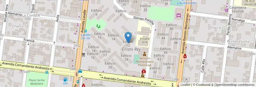 Mapa de ubicacion de Edificio 12 en Arjantin, Misiones, Departamento Capital, Municipio De Posadas, Posadas.