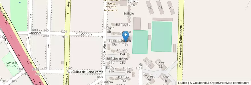 Mapa de ubicacion de Edificio 13a en アルゼンチン, ブエノスアイレス州, Partido De Avellaneda, Dock Sud.