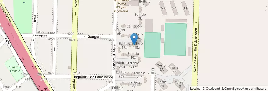 Mapa de ubicacion de Edificio 13b en アルゼンチン, ブエノスアイレス州, Partido De Avellaneda, Dock Sud.