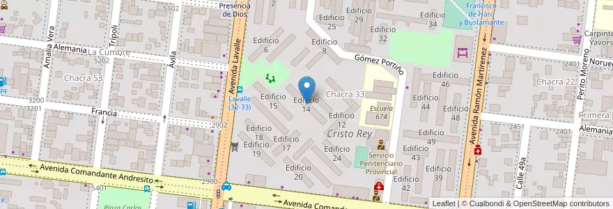 Mapa de ubicacion de Edificio 14 en Argentina, Misiones, Departamento Capital, Municipio De Posadas, Posadas.