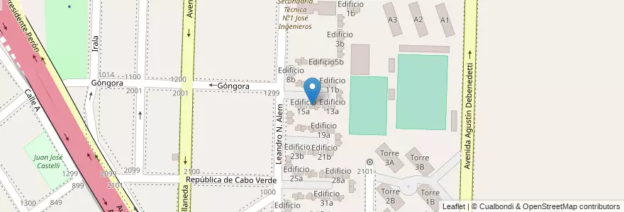 Mapa de ubicacion de Edificio 14b en アルゼンチン, ブエノスアイレス州, Partido De Avellaneda, Dock Sud.