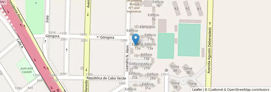 Mapa de ubicacion de Edificio 15b en アルゼンチン, ブエノスアイレス州, Partido De Avellaneda, Dock Sud.