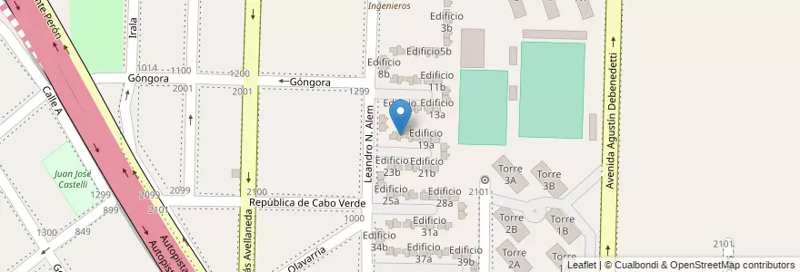 Mapa de ubicacion de Edificio 17b en アルゼンチン, ブエノスアイレス州, Partido De Avellaneda, Dock Sud.