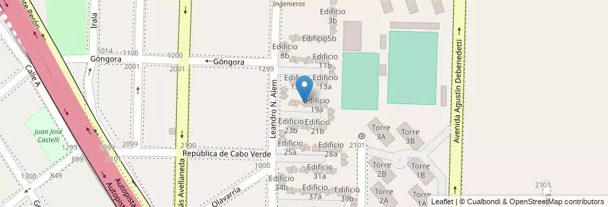 Mapa de ubicacion de Edificio 18a en アルゼンチン, ブエノスアイレス州, Partido De Avellaneda, Dock Sud.