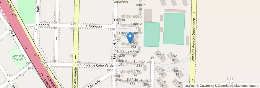 Mapa de ubicacion de Edificio 18b en 아르헨티나, 부에노스아이레스주, Partido De Avellaneda, Dock Sud.