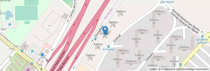 Mapa de ubicacion de Edificio 19 en アルゼンチン, ブエノスアイレス州, Partido De La Matanza, Villa Celina.