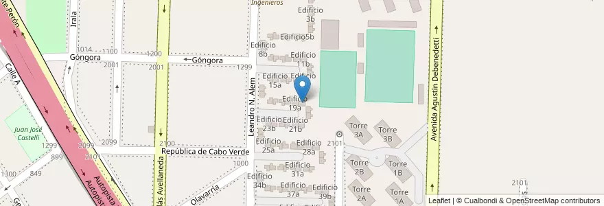 Mapa de ubicacion de Edificio 19b en アルゼンチン, ブエノスアイレス州, Partido De Avellaneda, Dock Sud.