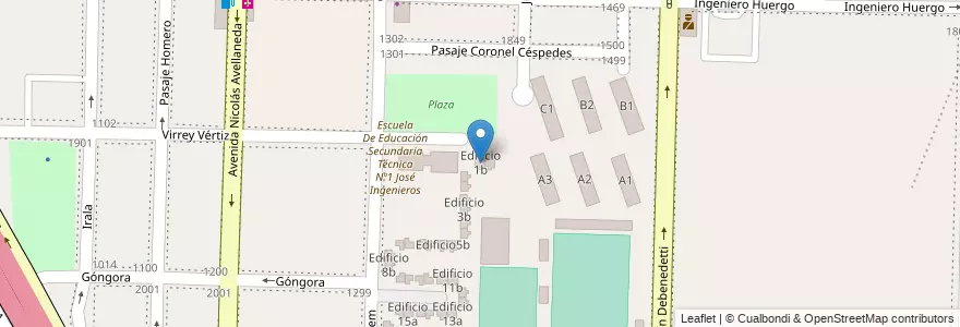 Mapa de ubicacion de Edificio 1b en アルゼンチン, ブエノスアイレス州, Partido De Avellaneda, Dock Sud.