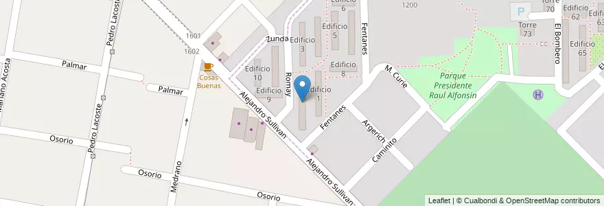 Mapa de ubicacion de Edificio 2 en アルゼンチン, ブエノスアイレス州, Partido De Merlo, San Antonio De Padua.
