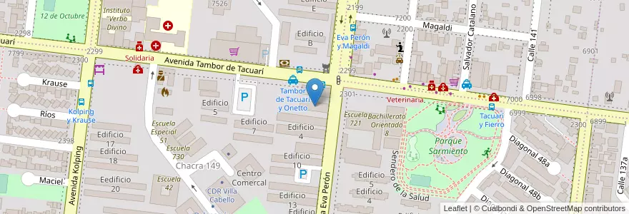 Mapa de ubicacion de Edificio 2 en آرژانتین, Misiones, Departamento Capital, Municipio De Posadas, Posadas.