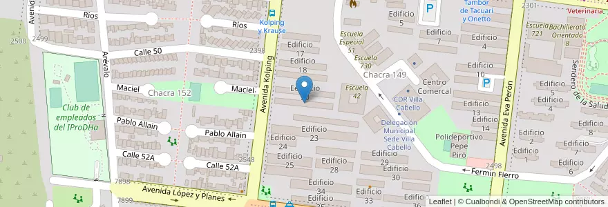 Mapa de ubicacion de Edificio 21 en Argentina, Misiones, Departamento Capital, Municipio De Posadas, Posadas.