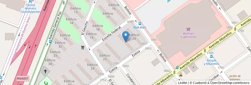 Mapa de ubicacion de Edificio 21, Villa Pueyrredon en آرژانتین, Ciudad Autónoma De Buenos Aires, Comuna 12, Buenos Aires.
