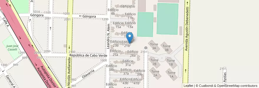 Mapa de ubicacion de Edificio 21a en Arjantin, Buenos Aires, Partido De Avellaneda, Dock Sud.