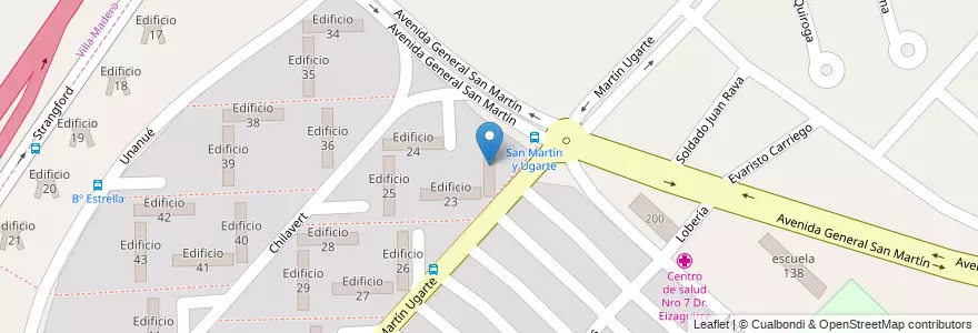 Mapa de ubicacion de Edificio 22 en アルゼンチン, ブエノスアイレス州, Partido De La Matanza, Villa Celina.