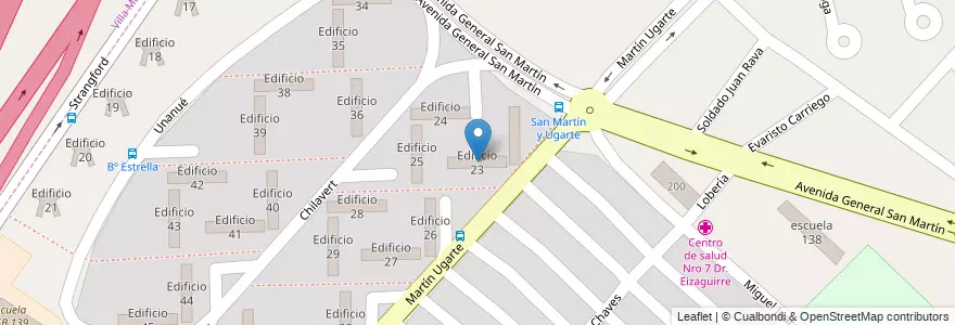 Mapa de ubicacion de Edificio 23 en Arjantin, Buenos Aires, Partido De La Matanza, Villa Celina.