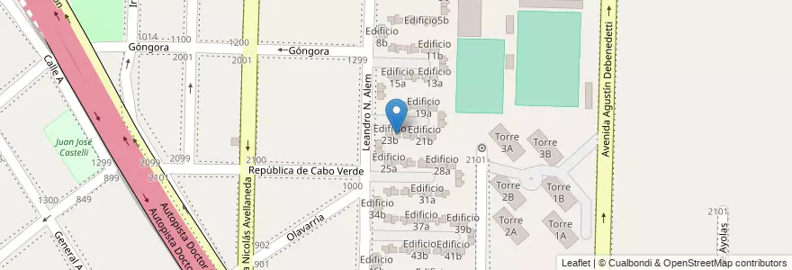Mapa de ubicacion de Edificio 23a en Arjantin, Buenos Aires, Partido De Avellaneda, Dock Sud.