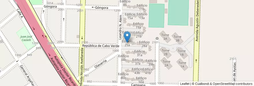 Mapa de ubicacion de Edificio 25a en Arjantin, Buenos Aires, Partido De Avellaneda, Dock Sud.