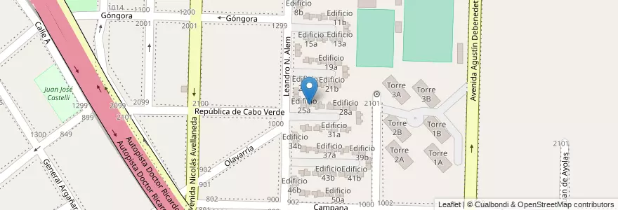 Mapa de ubicacion de Edificio 25b en アルゼンチン, ブエノスアイレス州, Partido De Avellaneda, Dock Sud.