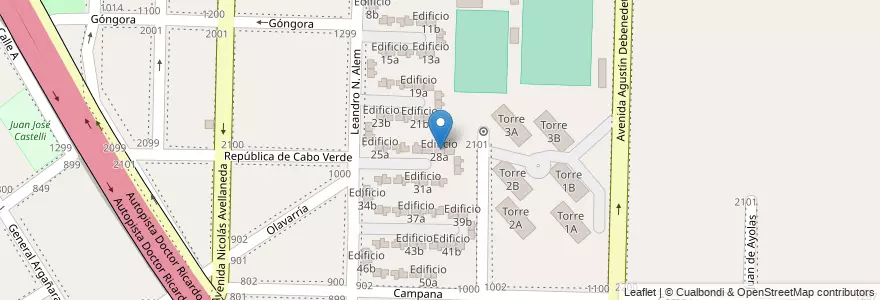 Mapa de ubicacion de Edificio 28a en アルゼンチン, ブエノスアイレス州, Partido De Avellaneda, Dock Sud.