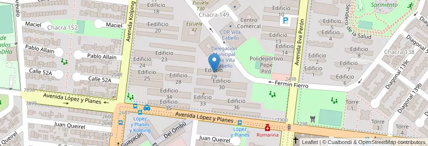 Mapa de ubicacion de Edificio 29 en الأرجنتين, Misiones, Departamento Capital, Municipio De Posadas, Posadas.