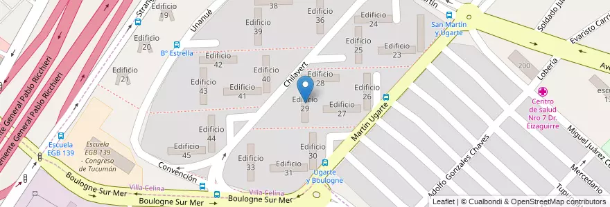 Mapa de ubicacion de Edificio 29 en Arjantin, Buenos Aires, Partido De La Matanza, Villa Celina.