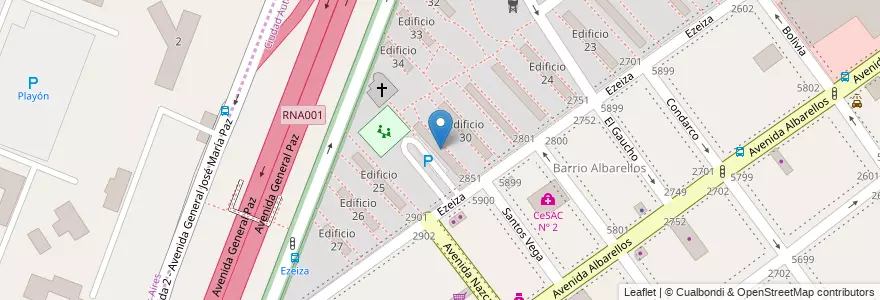 Mapa de ubicacion de Edificio 31 Centro de Abastecimiento Municipal, Villa Pueyrredon en アルゼンチン, ブエノスアイレス州, Comuna 12.