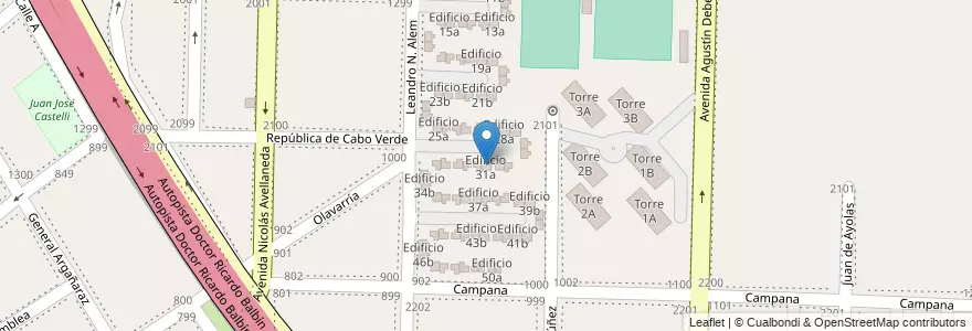 Mapa de ubicacion de Edificio 31a en アルゼンチン, ブエノスアイレス州, Partido De Avellaneda, Dock Sud.