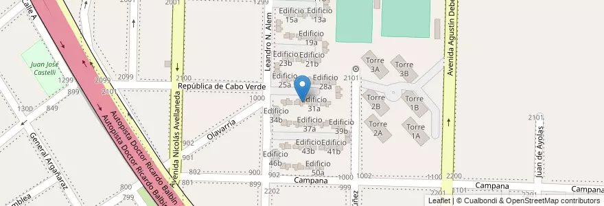 Mapa de ubicacion de Edificio 32a en アルゼンチン, ブエノスアイレス州, Partido De Avellaneda, Dock Sud.