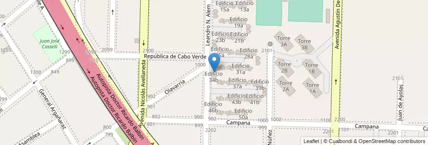 Mapa de ubicacion de Edificio 34a en アルゼンチン, ブエノスアイレス州, Partido De Avellaneda, Dock Sud.