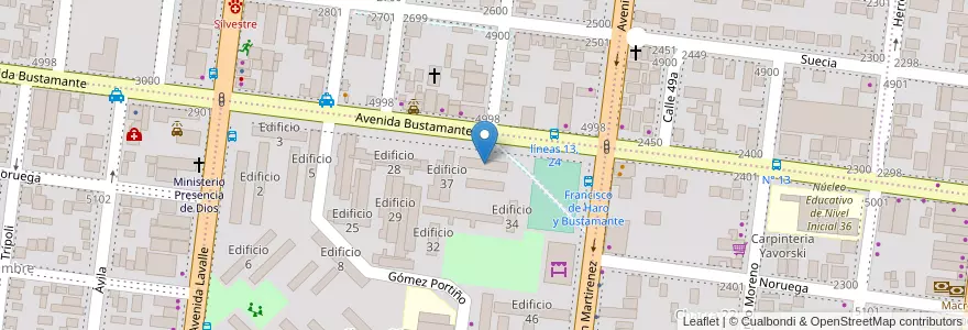 Mapa de ubicacion de Edificio 36 en Argentine, Misiones, Departamento Capital, Municipio De Posadas, Posadas.