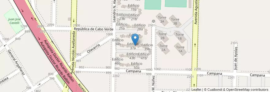 Mapa de ubicacion de Edificio 37b en アルゼンチン, ブエノスアイレス州, Partido De Avellaneda, Dock Sud.