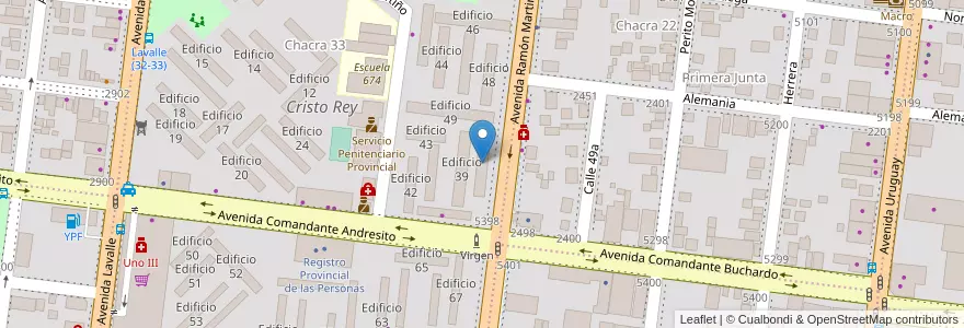 Mapa de ubicacion de Edificio 38 en الأرجنتين, Misiones, Departamento Capital, Municipio De Posadas, Posadas.