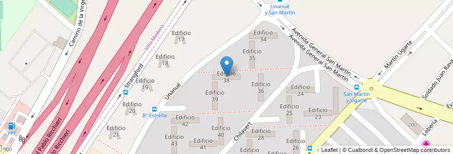 Mapa de ubicacion de Edificio 38 en Arjantin, Buenos Aires, Partido De La Matanza, Villa Celina.